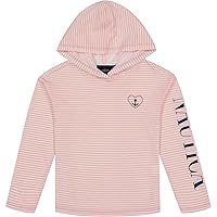 Nautica Girls' Striped Long Sleeved Hooded Top