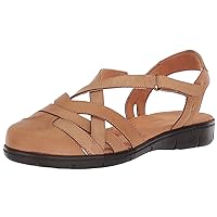 Easy Street Womens Garrett Faux Leather Strappy Flat Sandals