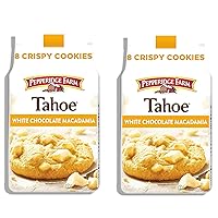 Pepperidge Farm Cookies Tahoe Crispy White Chocolate Macadamia Nut Cookies (2 Pack SimplyComplete Bundle) for Kid Treats, Snacking at Gym, Hiking, School, Office, or Home with Family and Friends