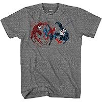 Spider-Man Vs The Symbiotes Venom and Carnage Comics Grey Graphic Tee Men's Adult T-Shirt