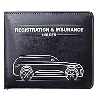 CANOPUS Car Registration and Insurance Holder with Magnetic Closure, Car Document Holder, Vehicle Glove Box Organizer, Wallet for Auto, Motorcycle, Truck, 1 Holder with 2 Sets of EZ Pass Strips, SUV