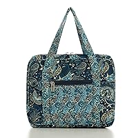 Quilted Bible Cover Large Sizes 10 X 7 X 2.75 Inches Bible Tote Good Book Case (L, C2 Royal Blue)