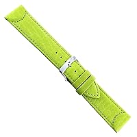 22mm Milano Green Genuine Leather Padded Stitched Men's Watch Band