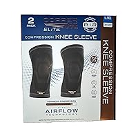 Copperfit Elite Air Knee Compression Support Knee Sleeve for Joint Pain and Arthritis Relief L/XL - 2 Pack