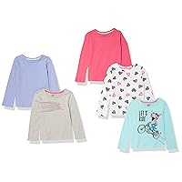 Girls and Toddlers' Long-Sleeve T-Shirts (Previously Spotted Zebra), Multipacks