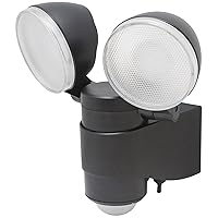 Maxsa 43218 Dual Head Security Spotlights, Battery Powered Durable Outdoor Patio & Deck Light, black