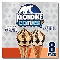 Frozen Dairy Dessert Cone for a Delicious Frozen Dessert Coocoo for Caramel and Vanilla Caramel Made With No Artificial Growth Hormones 3.75 fl oz 8 Count White