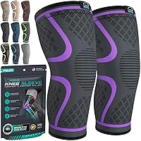 Compression Knee Brace for Women & Men - 2 Pack Knee Brace for Women Running Knee Pain, Knee Support Compression Sleeve, Workout Sports Knee Braces for Meniscus Tear ACL & Arthritis Pain Relief