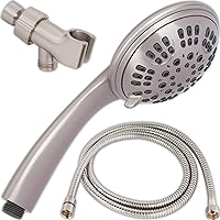 6 Function Handheld Shower Head Bundle - Adjustable High Pressure Rainfall Spray In Removable Hand Held Showerhead With Shower Arm Mount And Stainless Steel Hose, 2.5 GPM - Brushed Nickel