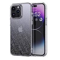 Shockproof Clear Glitter for iPhone 15 Pro Max Case [Military Grade Drop Protection] Sparkly Bling Protective Cute Phone Cover for Women Girls for iPhone 15 Pro Max Glitter Cases Silicone Bumper