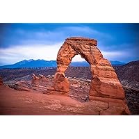 Western Landscape Photography Print (Not Framed) Picture of Delicate Arch on Rainy Evening in Arches National Park Utah Desert Wall Art Southwestern Decor (5