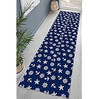 Office Decor Rug, Wall Hanging Rug, Blue Rug, Personalized Gifts, Nautical Compass Sail Anchor Rug, Boy Room Rugs, Kids Rugs, Navy Blue Rug, 5.9'x9.2' - 180x280 cm