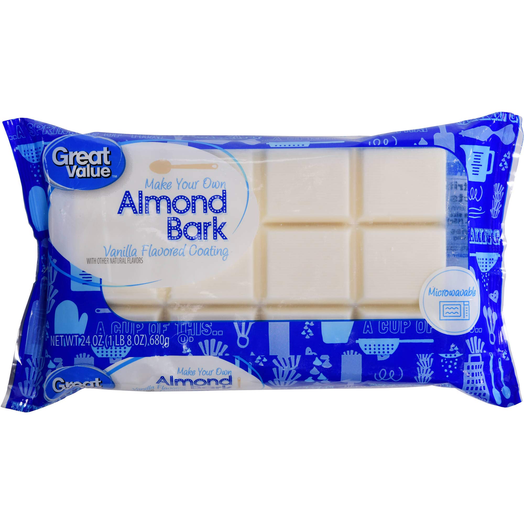 Great Value Make Your Own Almond Bark, Microwaveable Vanilla Coating for Baking, Toppings, Sweets - 2 Pk (3 lbs)