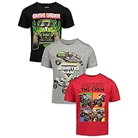 Monster Jam 3 Pack T-Shirts Toddler to Big Kid Grave Digger El Toro Loco Monster Mutt
