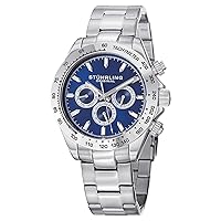 Stuhrling Original Men's 564.03 Concorso Raceway Quartz Tachymeter Day and Date Stainless Steel Watch