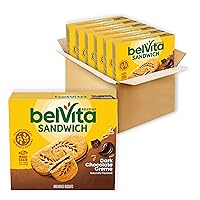 belVita Breakfast Sandwich Dark Chocolate Creme Breakfast Biscuits, 30 Total Packs, 6 Boxes (2 Sandwiches Per Pack)