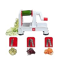 Paderno World Cuisine 3-Blade Folding Vegetable Slicer / Spiralizer Pro, Counter-Mounted and includes 3 Different Stainless Steel Blades Paderno World Cuisine 3-Blade Folding Vegetable Slicer / Spiralizer Pro, Counter-Mounted and includes 3 Different Stainless Steel Blades