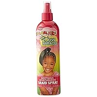 African Pride Dream Kids Olive Miracle Moisturizing Braid Spray - Helps Strengthen & Protect Hair, Excellent for Braids, Twists, Locks & Natural Styles, 12 Oz