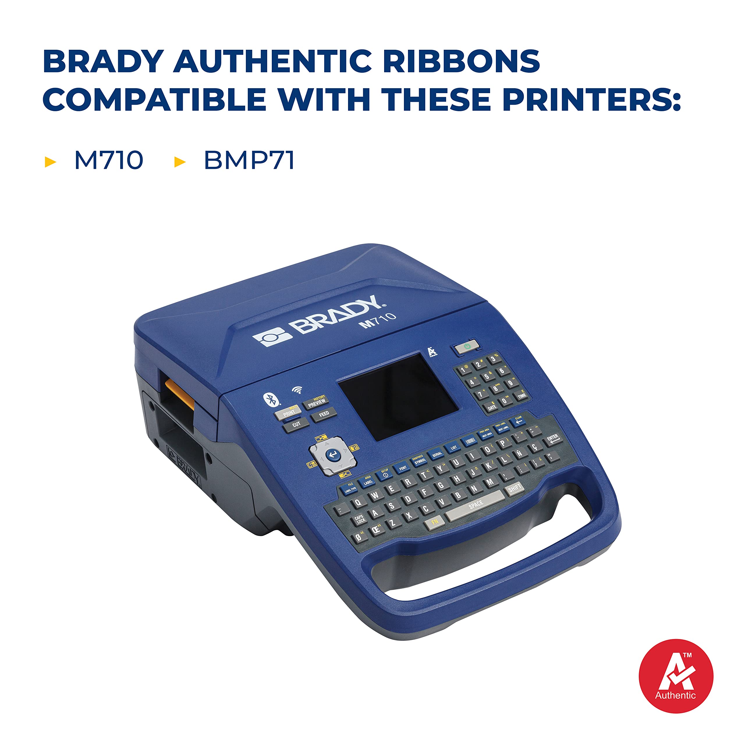 Brady (M7-R6000) Printer Ribbon - R6000 Series Halogen Free Ribbon for BMP71 and M710 Printers - Black, Roll of 150 Feet