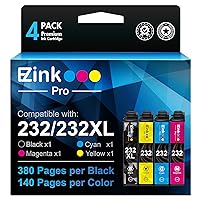 232XL Remanufactured Ink Cartridge Replacement for Epson 232 XL 232XL 232 for Epson Expression Home XP-4200 XP-4205 Workforce WF-2930 WF-2950 Printer (4 Pack-Black, Cyan, Magenta, Yellow)