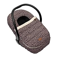 JJ Cole Winter Baby Car Seat Cover - Winter Car Seat Cover for Baby Seat or Stroller - Infant Car Seat Covers with Warm Sherpa Lining - Leopard