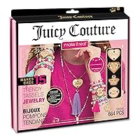 Make It Real - Juicy Couture Trendy Tassels Bracelet Making Kit - Kids Jewelry Making Kit - DIY Beads & Charm Bracelet Making Kit for Girls - Friendship Bracelets with Beads for Girls 8-10-12-14