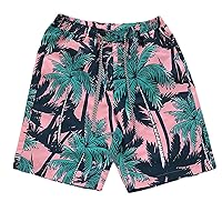 Andongnywell Mens Drawstring Elastic Waist Swim Trunks with Mesh Lining Print Swimwear Swimsuit Printed Floral Shorts