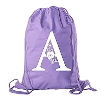 Monogram Drawstring Bags, Bulk Cinch Bags, Custom Monogrammed Backpacks - Purple CE2725MON S1