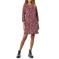 Amazon Essentials Women's Lightweight Georgette 3/4 Sleeve Crewneck Mini Dress