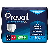 Prevail Proven | Small/Medium Pull-Up | Men's Incontinence Protective Underwear | Maximum Absorbency | 80 Count