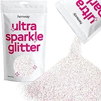 Hemway Premium Ultra Sparkle Glitter Multi Purpose Metallic Flake for Arts Crafts Nails Cosmetics Resin Festival Face Hair - Mother of Pearl Iridescent - Ultrafine (1/128