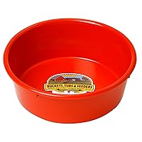 Little Giant® Plastic Utility Pan | Feed Pan | Durable & Versatile Livestock Feeding Bucket | Made in USA | 5 Quart | Red