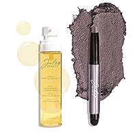 Julep Makeup Remover Perfection Set: Eyeshadow 101 Creme to Powder Smokey Amethyst Shimmer Eyeshadow Stick and Vitamin E Cleansing Oil and Makeup Remover
