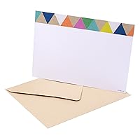 Hallmark Single-Panel Notecards (Triangle Trim, 50 Cards and Envelopes)