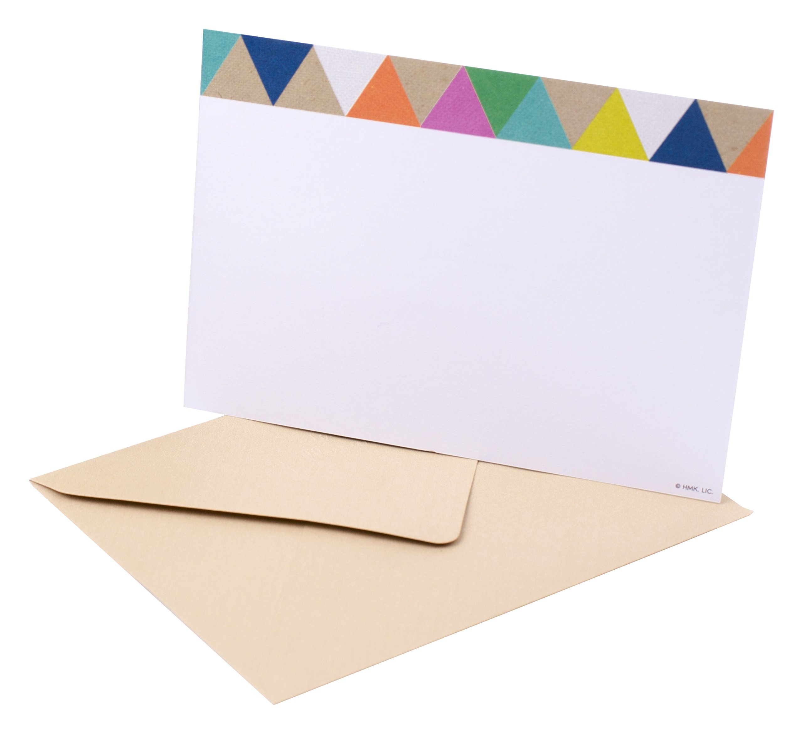 Hallmark Single-Panel Notecards (Triangle Trim, 50 Cards and Envelopes)