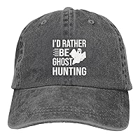 I'd Rather Be Ghost Hunting Baseball Cap Washed Denim Cowboy Hats Outdoorcaps Trucker Hats Cotton Sunhat
