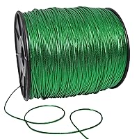 Morex Ribbon Metallic Stretch Cord Ribbon, Green