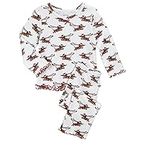 Sara's Prints Girls' Toddler Cozy Ruffled Relaxed Fit Pajama Set