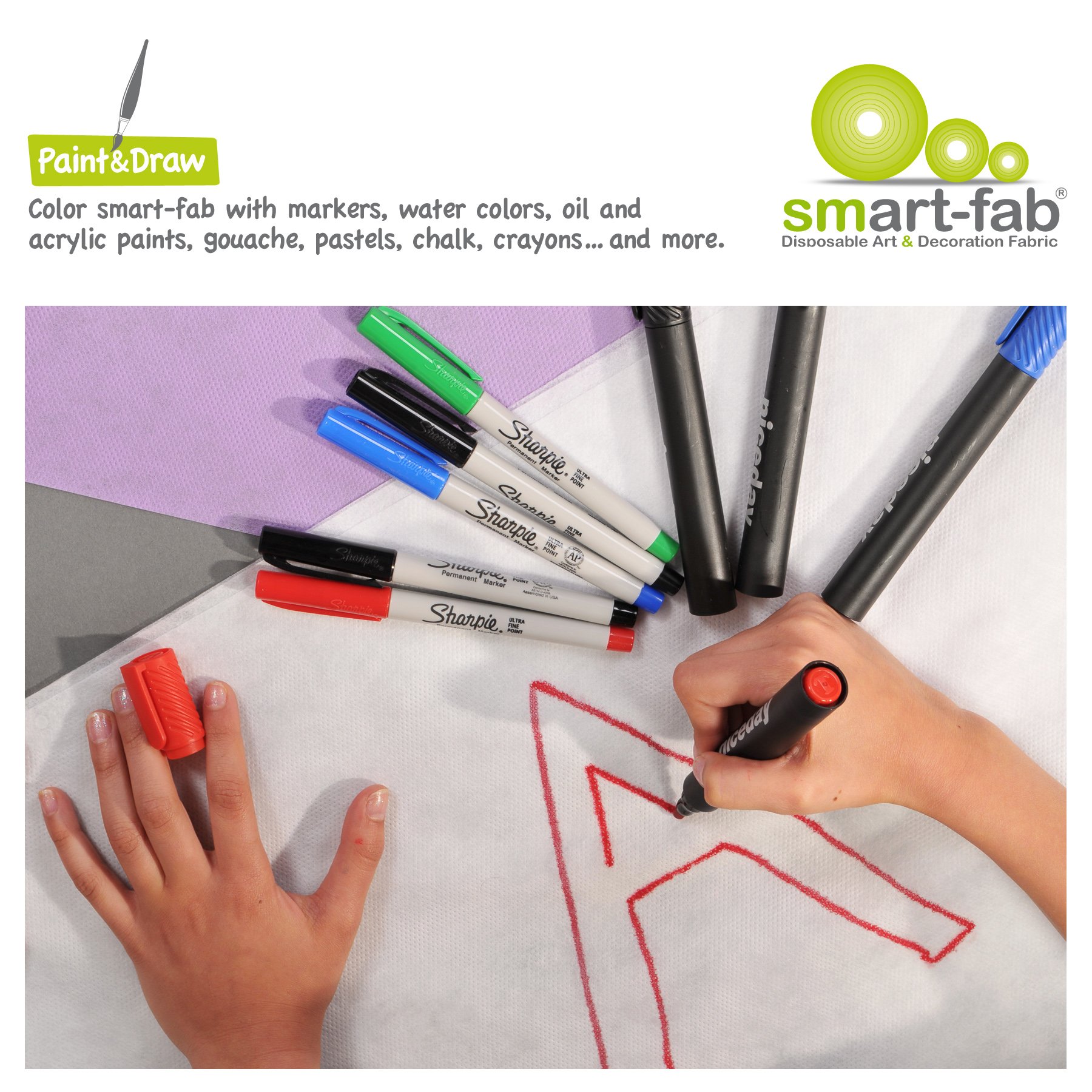 Smart-Fab Disposable Fabric, 12 x 18 Sheets, Assorted, 270/Pack, Perfect for Schools, Classrooms, Crafts, Art, Bulletin Boards, Sew, Draw, Paint it, Unique Non Woven Material (SFB238121827099)