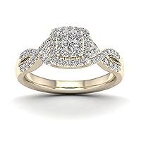 10k Yellow Gold 1/2ct TDW Diamond Twist Shank Engagement Ring (H-I, I2)