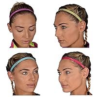 More Mile Tress Tamer Hairbands Gym Running Sports Headbands (4 Pack)