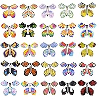 25pcs Magic Wind Up Flying Butterfly Magic Fairy Flying Butterfly Wind Up Butterfly in The Book Rubber Band Powered Magic Fairy Flying Toy Great Xmas Gifts Surprise Gift (Style1)
