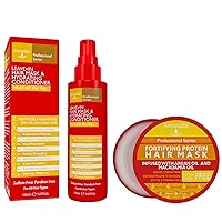 Fortifying Protein Hair Mask and Leave-in Hair Mask & Hydrating Conditioner Bundle - An Amazing Rinse-out Deep Conditioner & Hydrating Leave-in Conditioner Combo for Dry or Damaged Hair