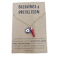 Italian Horn Necklace for Women, Evil Eye Protection Necklace for Women, Cornicello Necklace Women, Spiritual Jewelry, Dainty Evil Eye Necklace Gold, Spiritual Gifts for Women