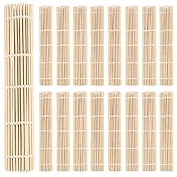25 Pack Bamboo Sushi Mat, Natural Bamboo Sushi Rolling Mat, Non Stick Sushi Roller Professional Sushi Making Tools for Home Cooking, Sushi Restaurants, 9.5 x 9.5 Inch