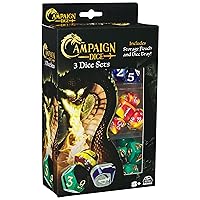 Campaign Dice, 3 Dice Sets Polyhedron Role-Playing Board Games Storage Pouch and Silicone Dice Tray, DND Dungeons and Dragons MTG Magic The Gathering, for Ages 8+