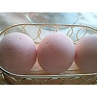 3 Strawberries and Champagne Luxury Bath Bomb Fizzies, Large, Handmade in the USA with Shea, Mango & Cocoa Butter, Ultra Moisturizing, 5 oz each, Great for Dry Skin, All Skin Types