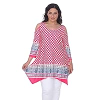 Women's Plus Size Cold Shoulder Tunic Top with Pockets