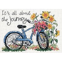 Dimensions 'The Journey' Bicycle Counted Cross Stitch Kit, 14 Count White Aida, 7