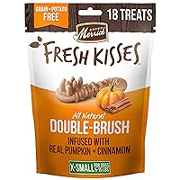 Merrick Fresh Kisses Natural Dental Chews, Treats Infused with Pumpkin and Cinnamon for Tiny Dogs 5-15 Lbs - 5.3 oz. Pouch